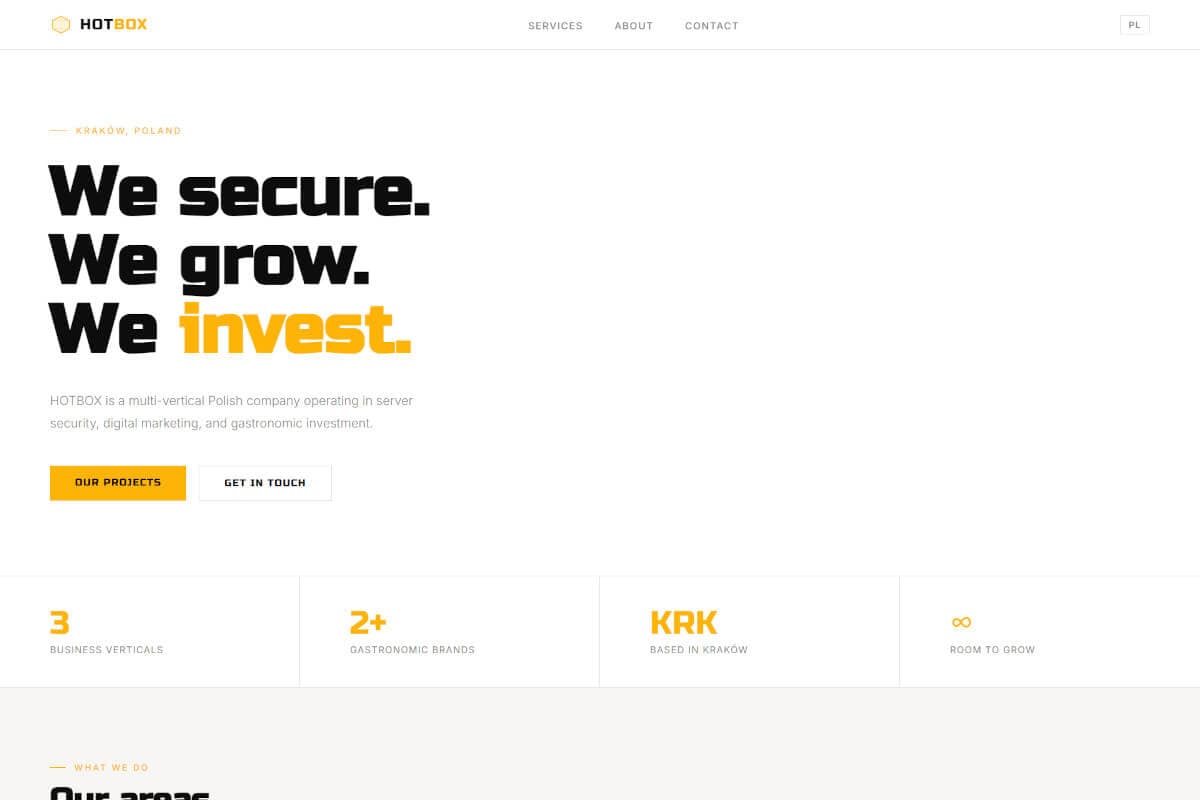 Web Hotbox — detalle hero