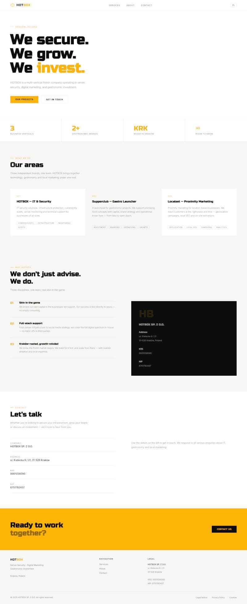 Web Hotbox — vista completa