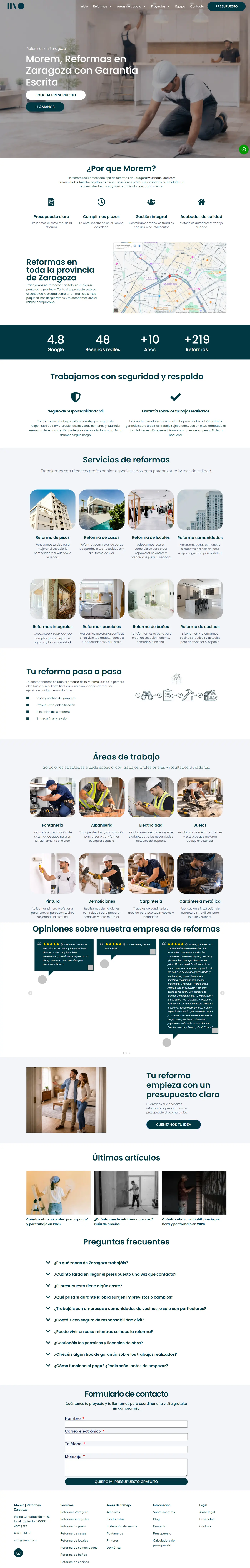 Web Morem: vista desktop