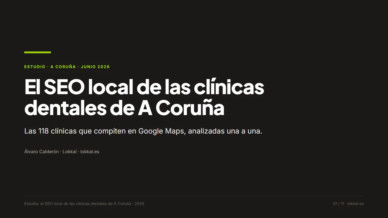 Portada del estudio: El SEO local de las clínicas dentales de A Coruña